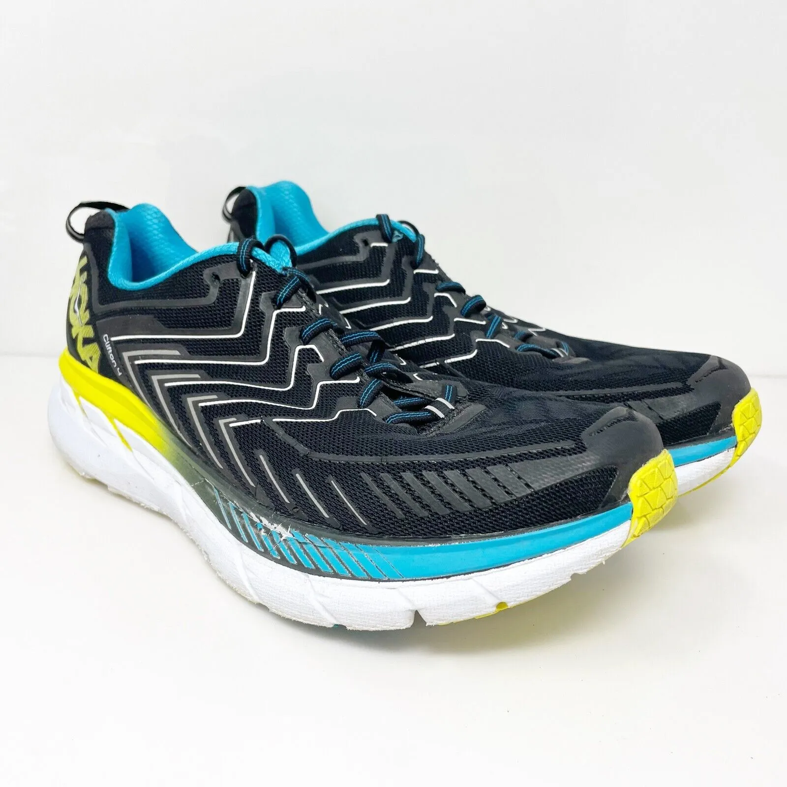 Hoka One One Mens Clifton 4 1016723 BCCT Black Running Shoes Sneakers Size 10