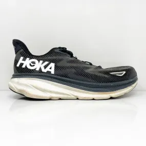 Hoka One One Mens Clifton 9 1132210 BWHT Black Running Shoes Sneakers Size 11 2E