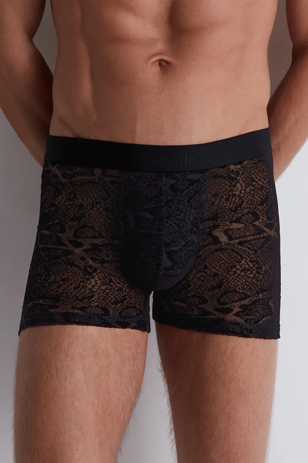 Homme Men's Black Python Boxer