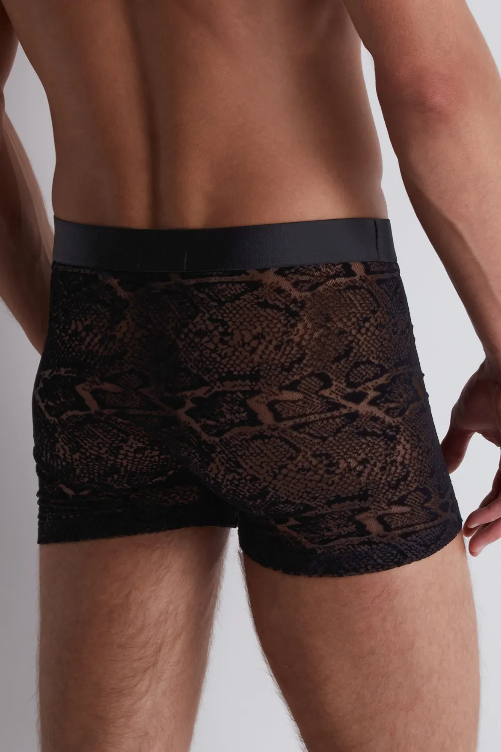 Homme Men's Black Python Boxer