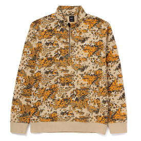 HUF SWEAT 1-4 ZIP TAN CAMO