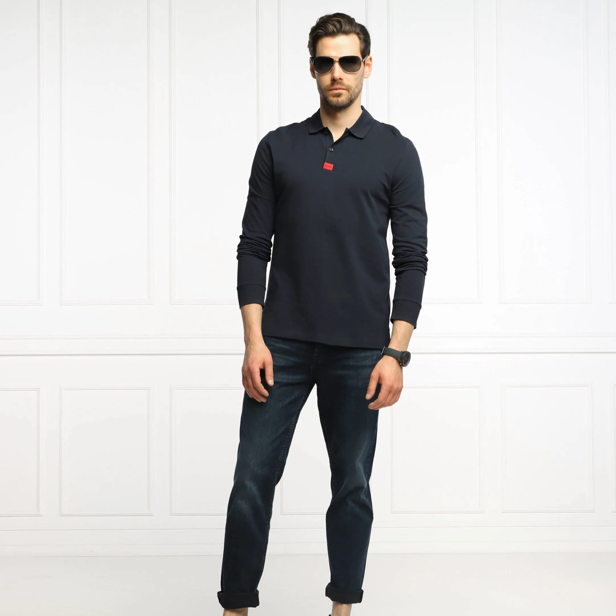 HUGO Deresolo222 Long Sleeve Polo