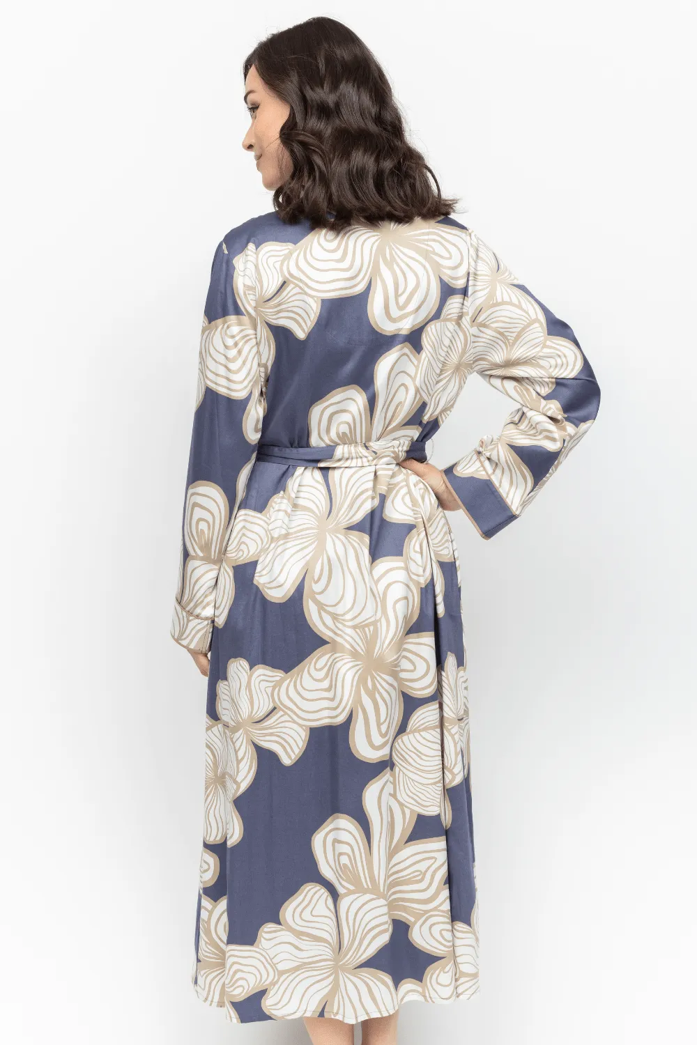 Hyde Park Floral Print Long Dressing Gown