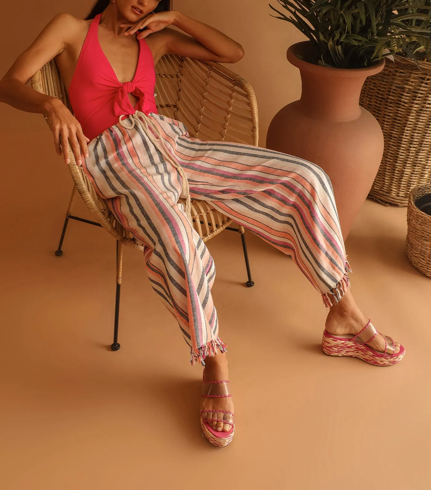 Ingrid Drawstring Pants Multicolor