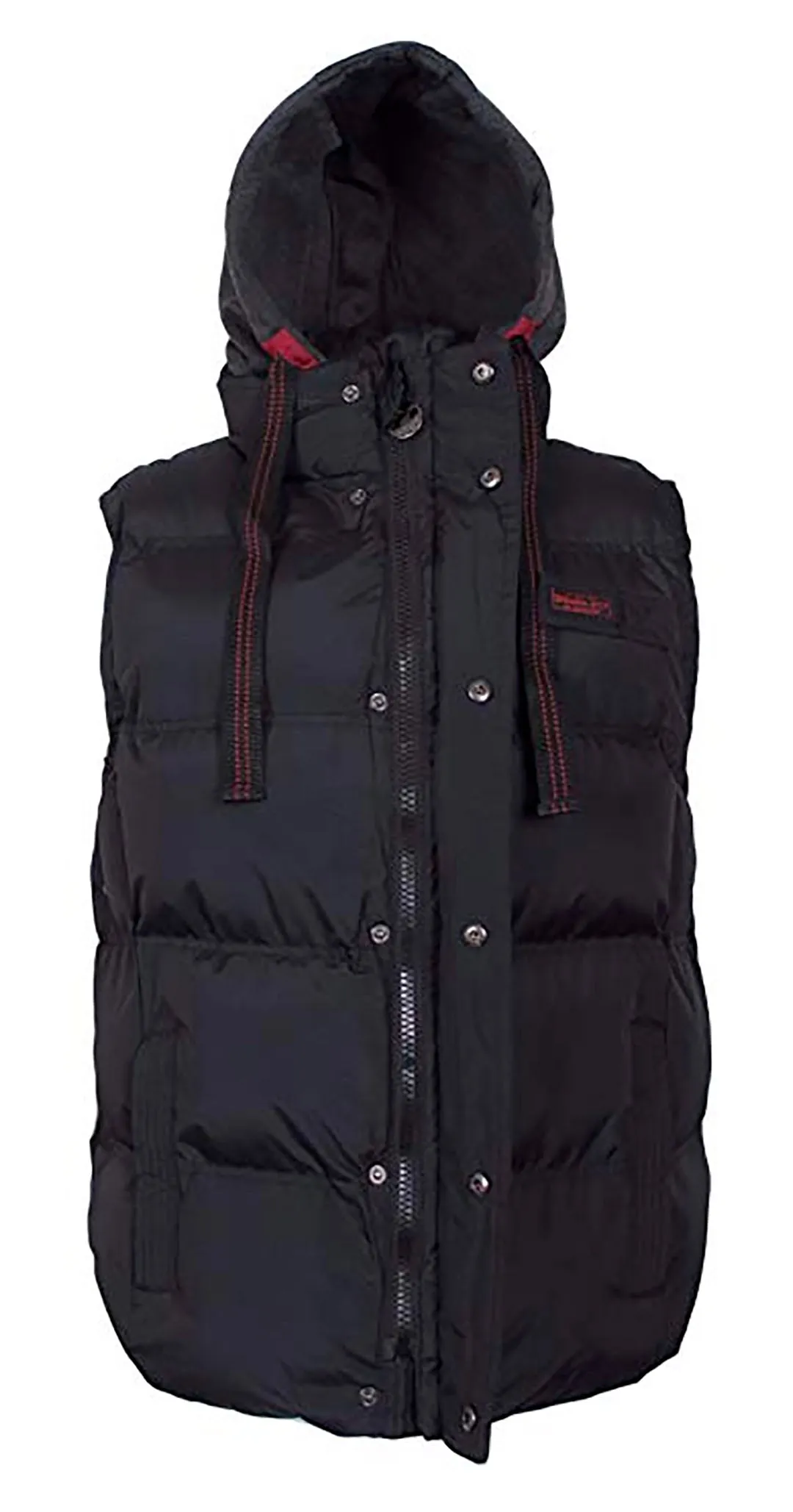 J. Whistler Rocky Mens Bubble Insulated Vest Hood Puffer Jacket Black 5XL