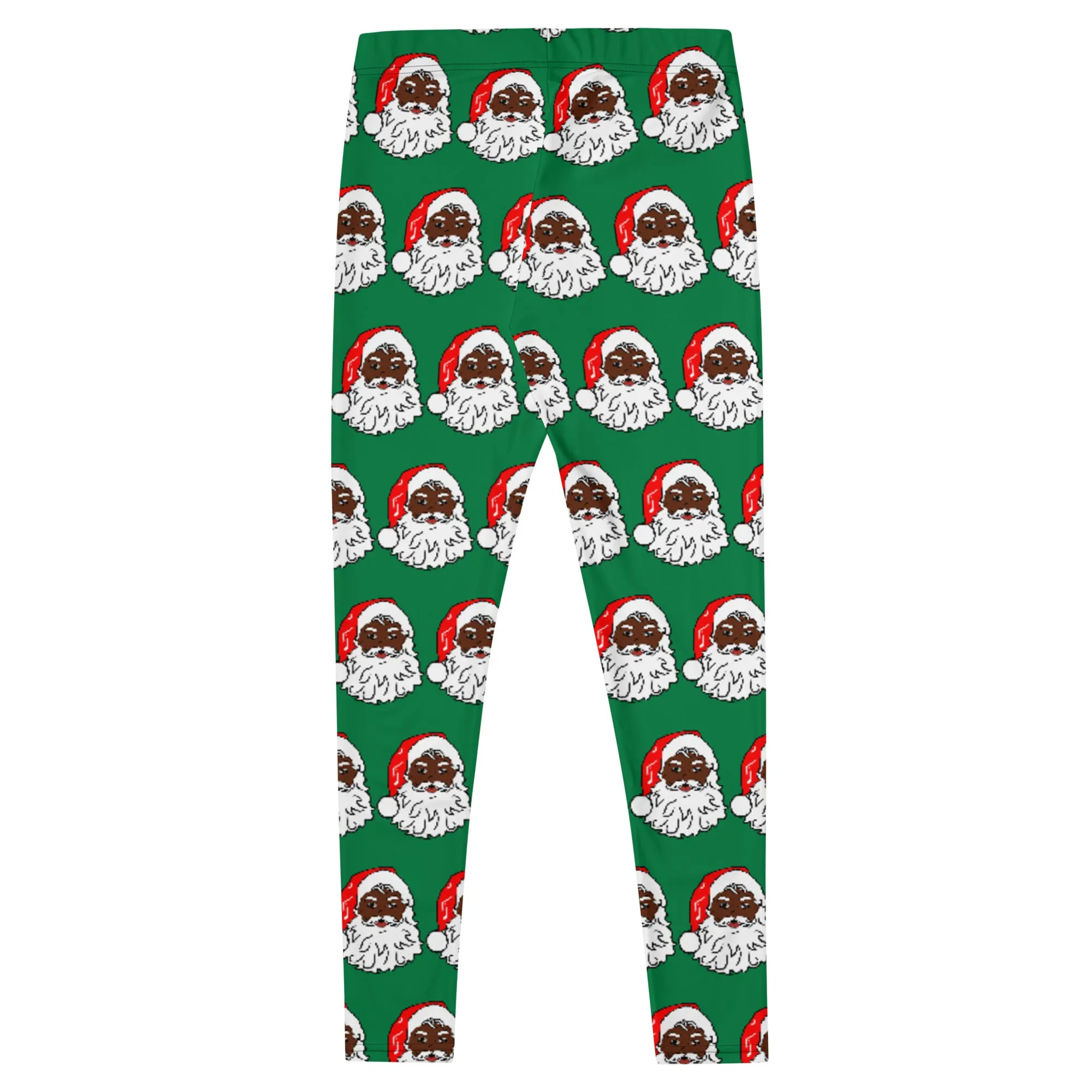 Leggings African American Santa Green