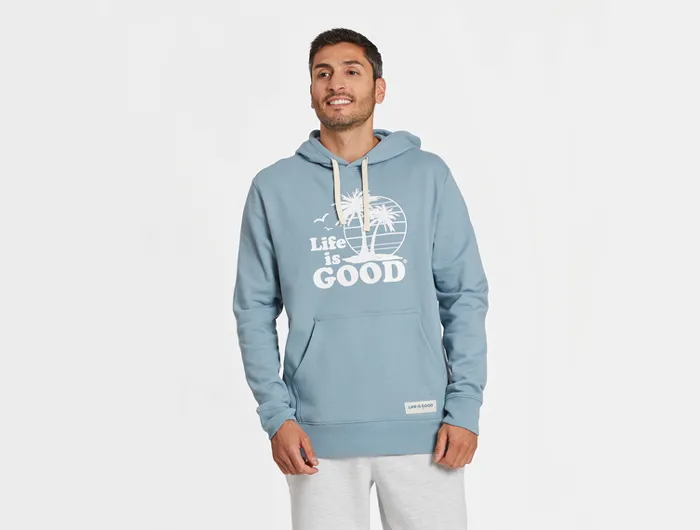 Life is Good Men's Simply True Fleece Hoodie - Vintage Palms