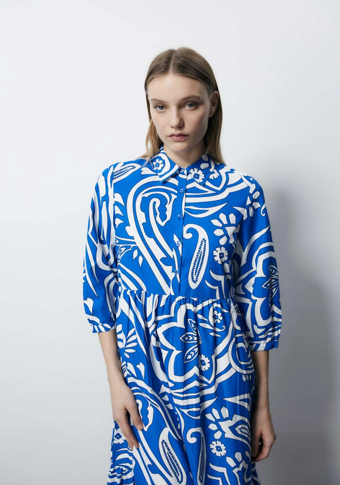 Long Sleeve Printed Dress