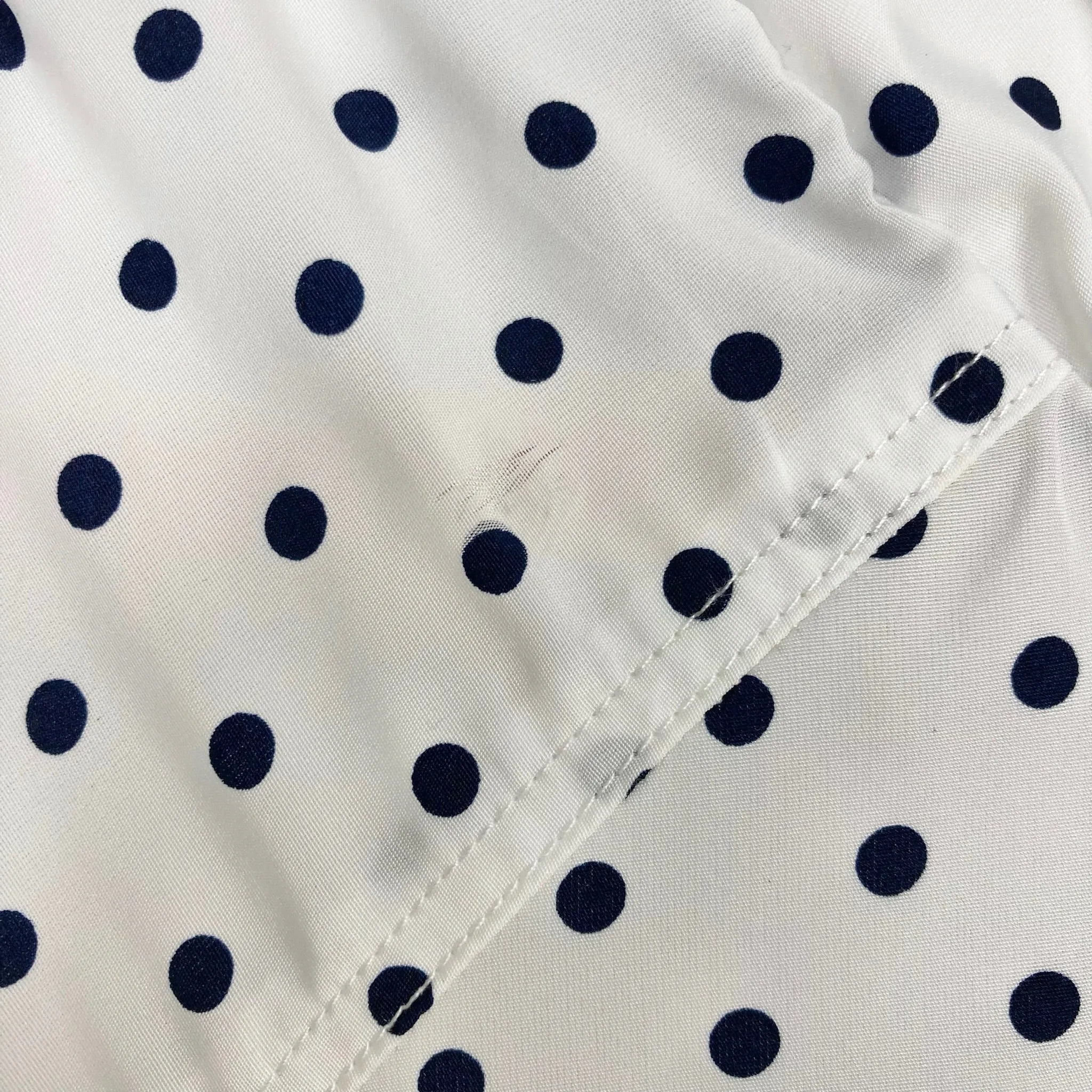 Lou & Grey Ivory/Navy Polka Dot Drawstring Back and Cuffs Rain Jacket NWT- Size XS (see notes)