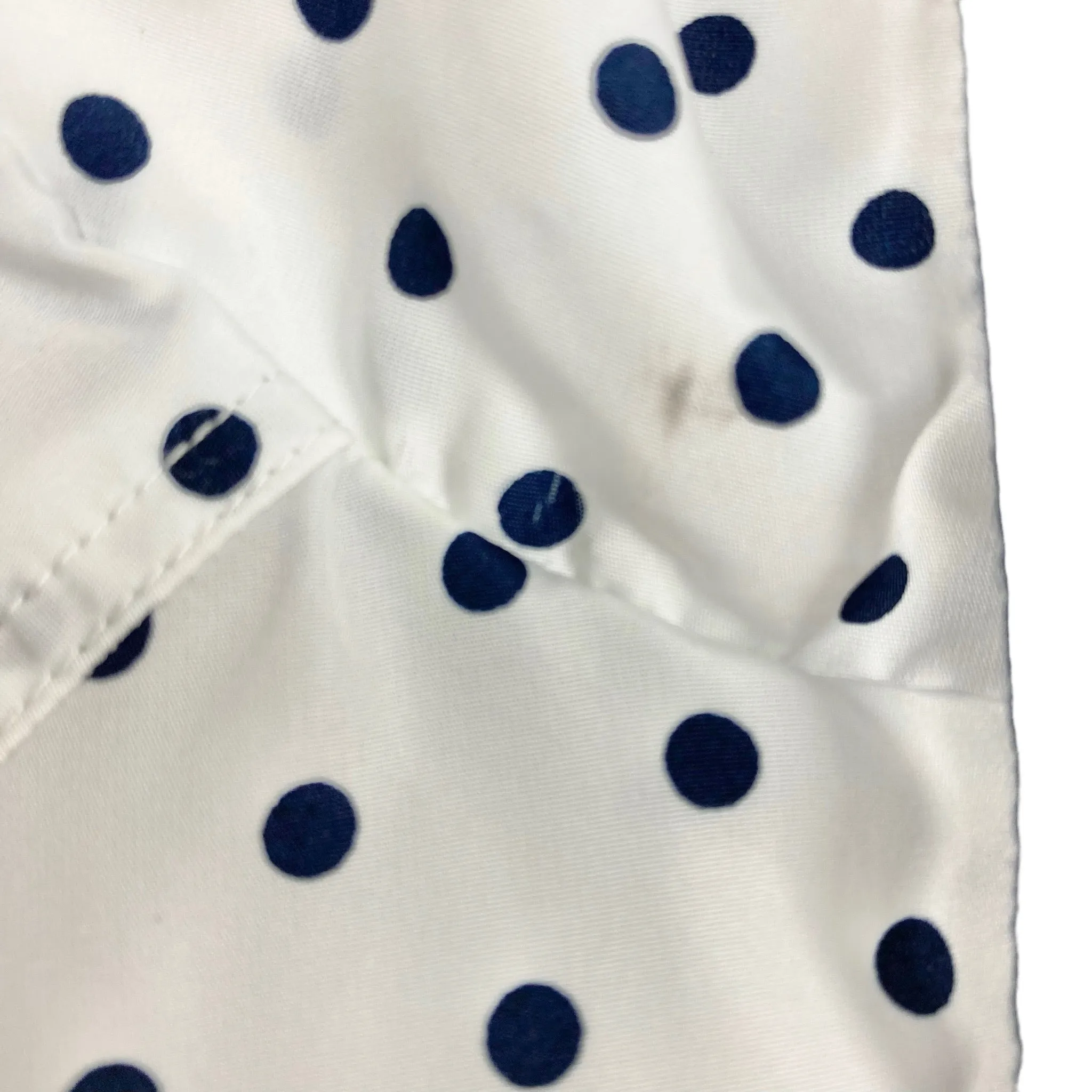 Lou & Grey Ivory/Navy Polka Dot Drawstring Back and Cuffs Rain Jacket NWT- Size XS (see notes)