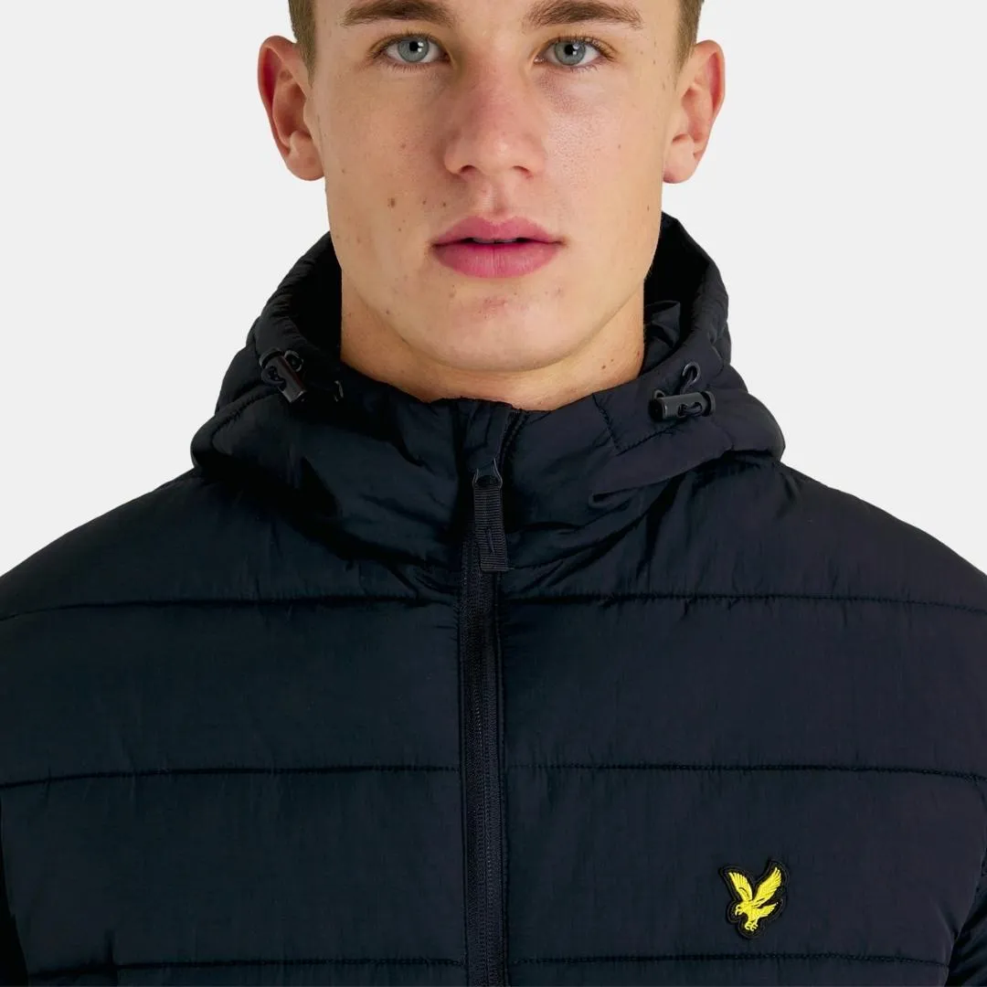 Lyle & Scott Branded Dark Navy Hooded Puffer Jacket