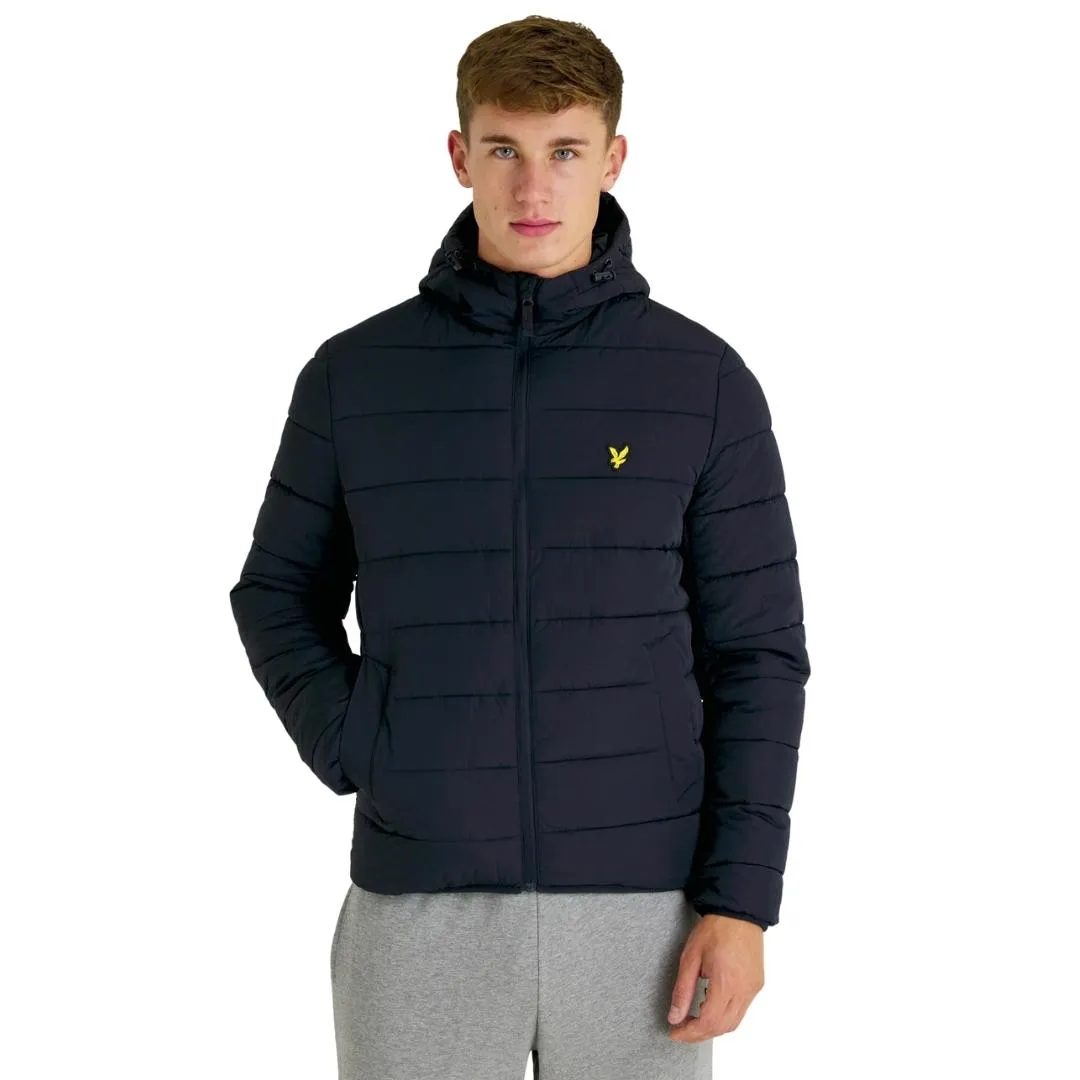 Lyle & Scott Branded Dark Navy Hooded Puffer Jacket