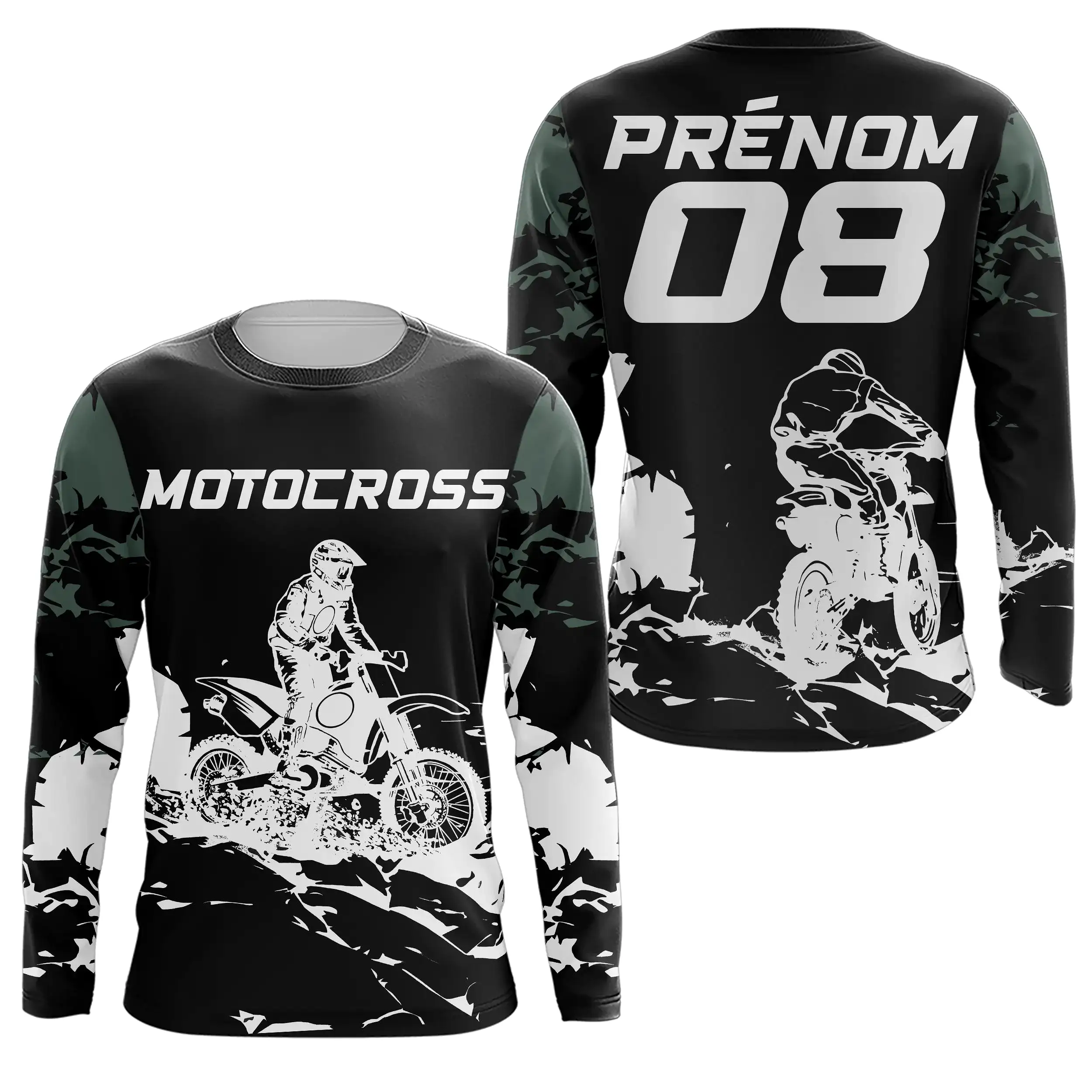 Maillot Cross Dirt Bike Personnalisé Camouflage, Cadeau Pilote Moto Cross, Courses Tout-Terrain - MZ29122210