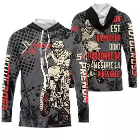 Maillot Cross Dirt Bike Personnalisé Gris, T-shirt Pilote Moto Cross Tout-Terrain - MZ29122203