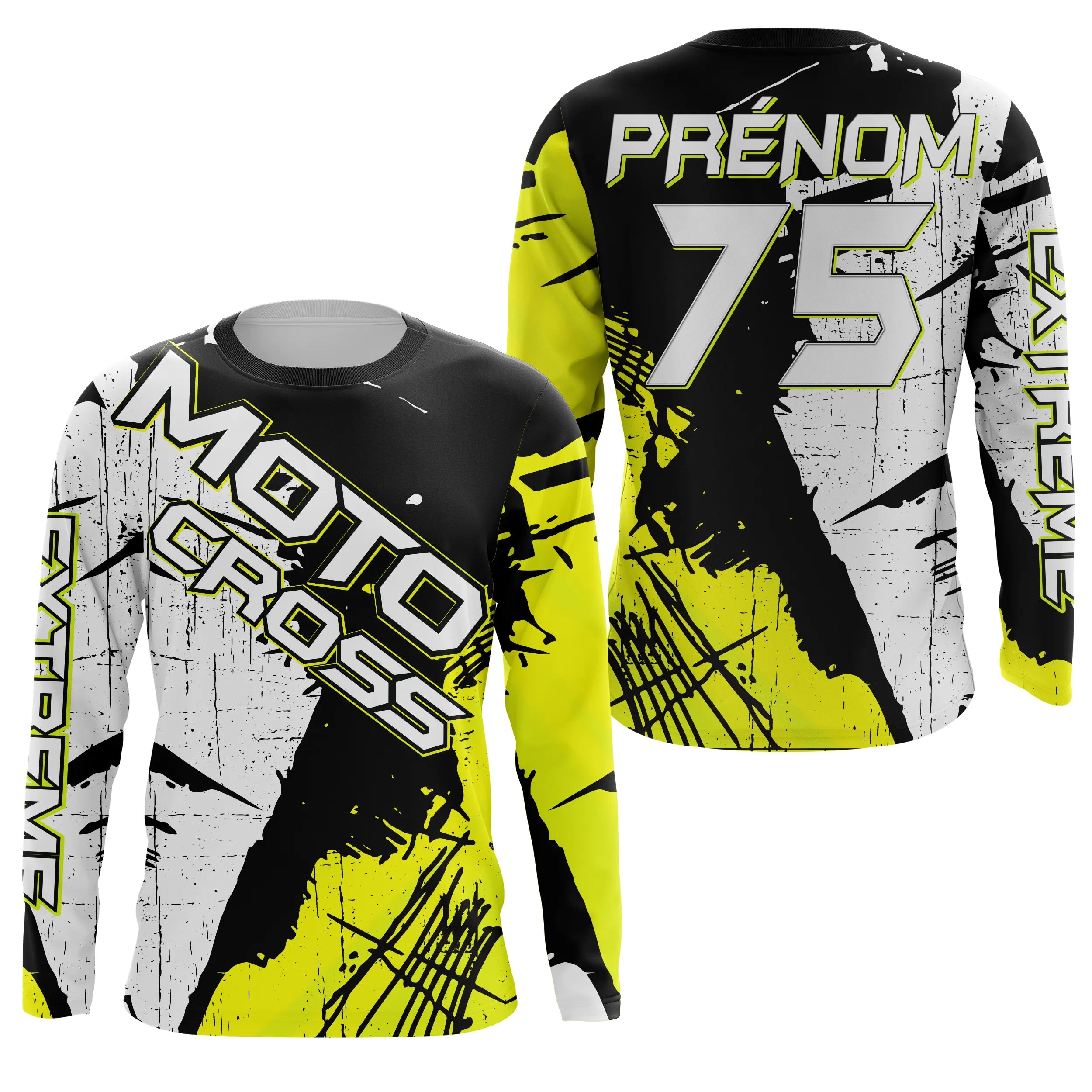 Maillot Cross Dirt Bike Personnalisé Jaune, Cadeau Pilote Moto Cross, Courses Tout-Terrain - MZ29122207