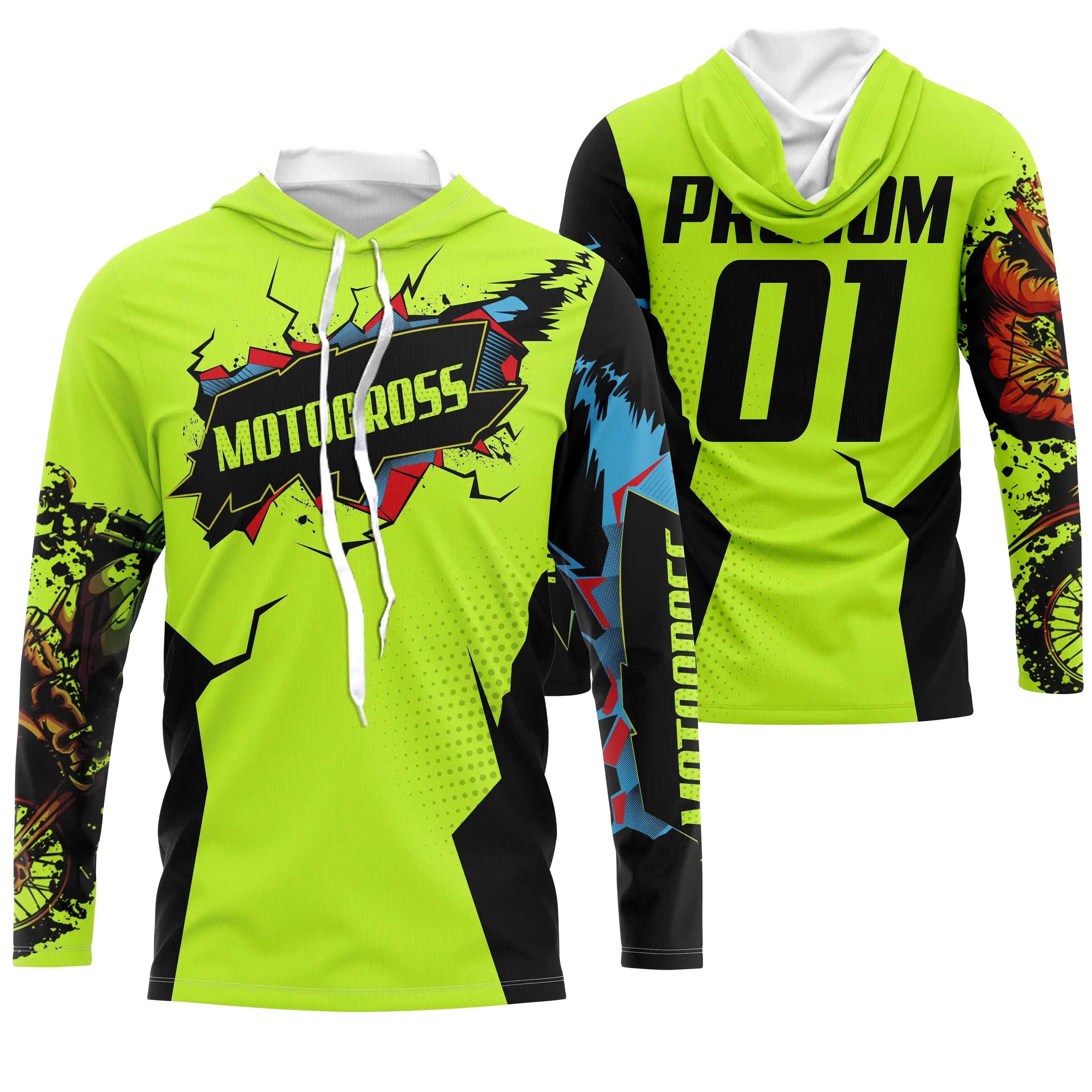 Maillot Cross Dirt Bike Personnalisé Vert, Cadeau Pilote Moto Cross, Courses Tout-Terrain - MZ29122205