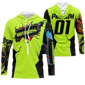 Maillot Cross Dirt Bike Personnalisé Vert, Cadeau Pilote Moto Cross, Courses Tout-Terrain - MZ29122205