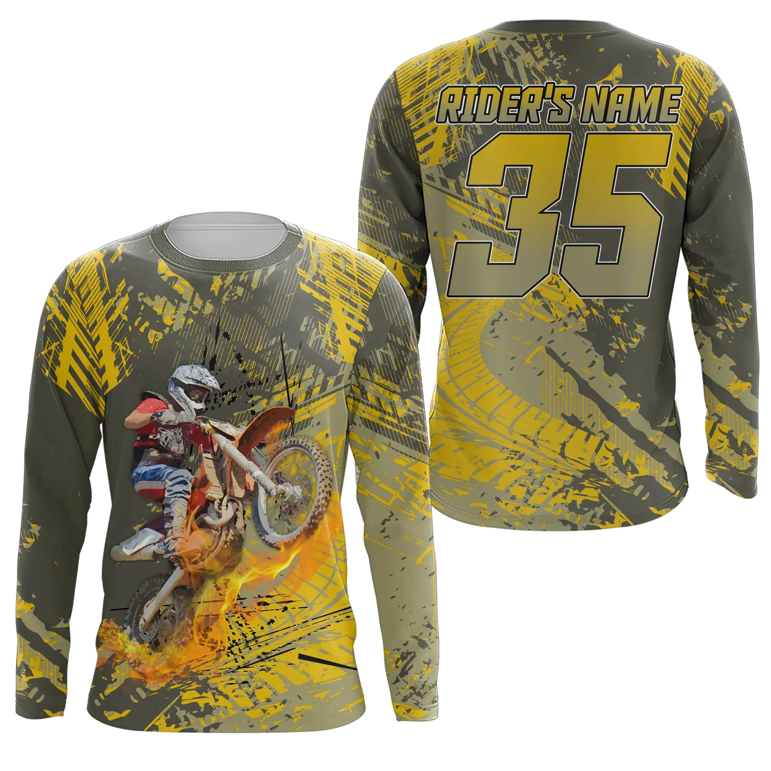 Maillot Cross Personnalisé, Cadeau Pilote Moto Cross, Courses Tout-Terrain - MZ04012302