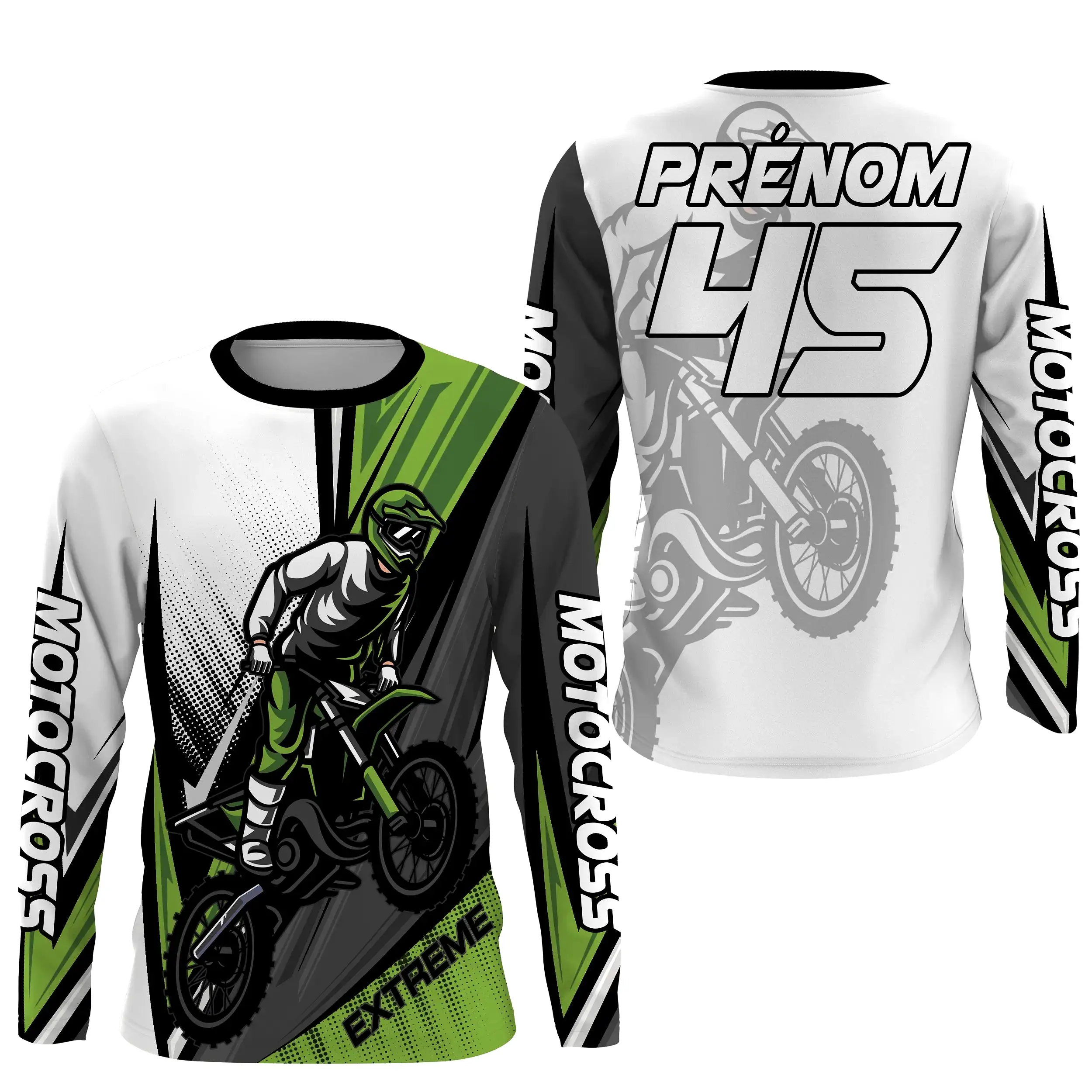 Maillot Cross Personnalisé Protection UV, Cadeau Idéal Pilote MX, T-shirt Moto Passion - CT21122201