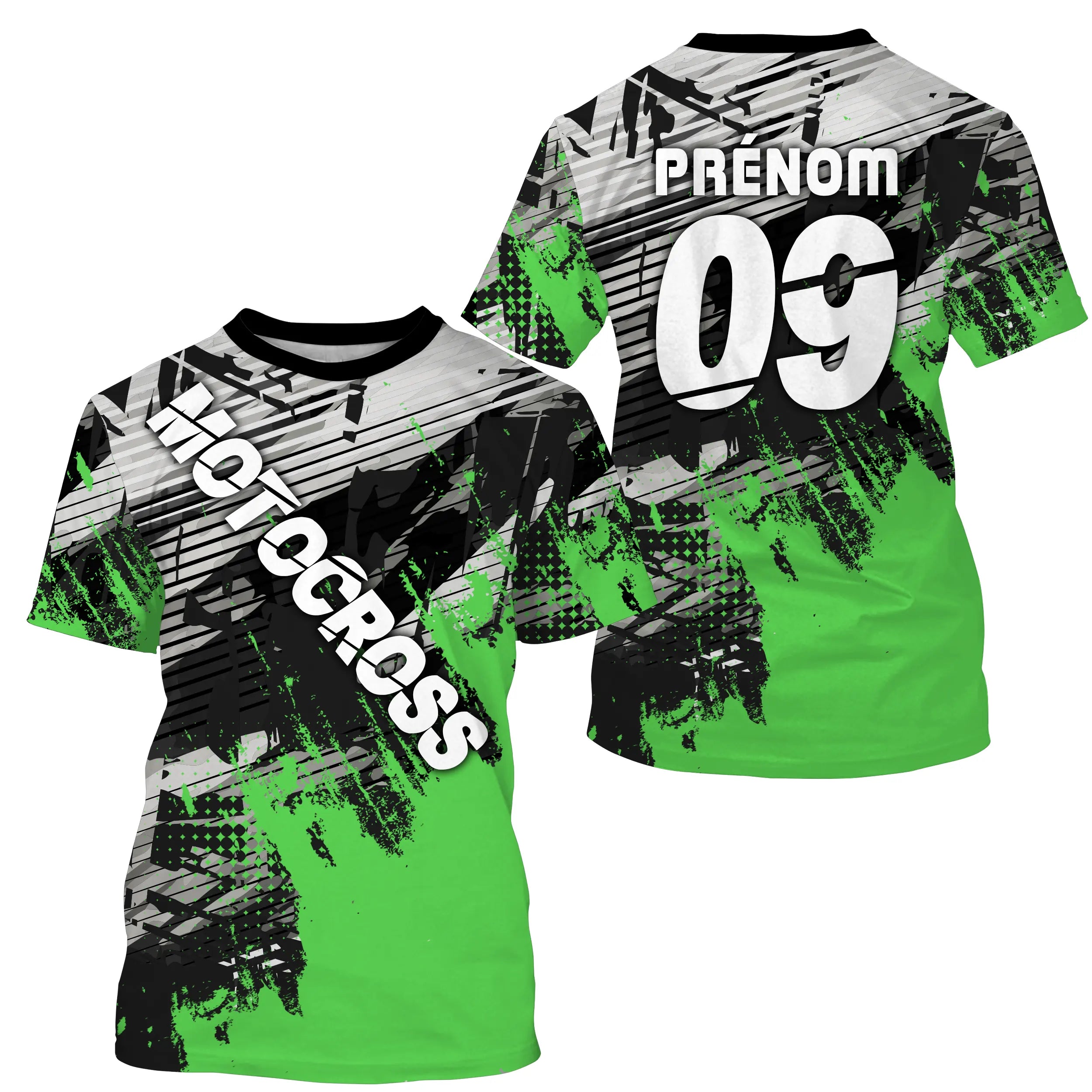 Maillot Cross Personnalisé Vert, Cadeau Pilote Moto Cross, Courses Tout-Terrain - MZ0512052203