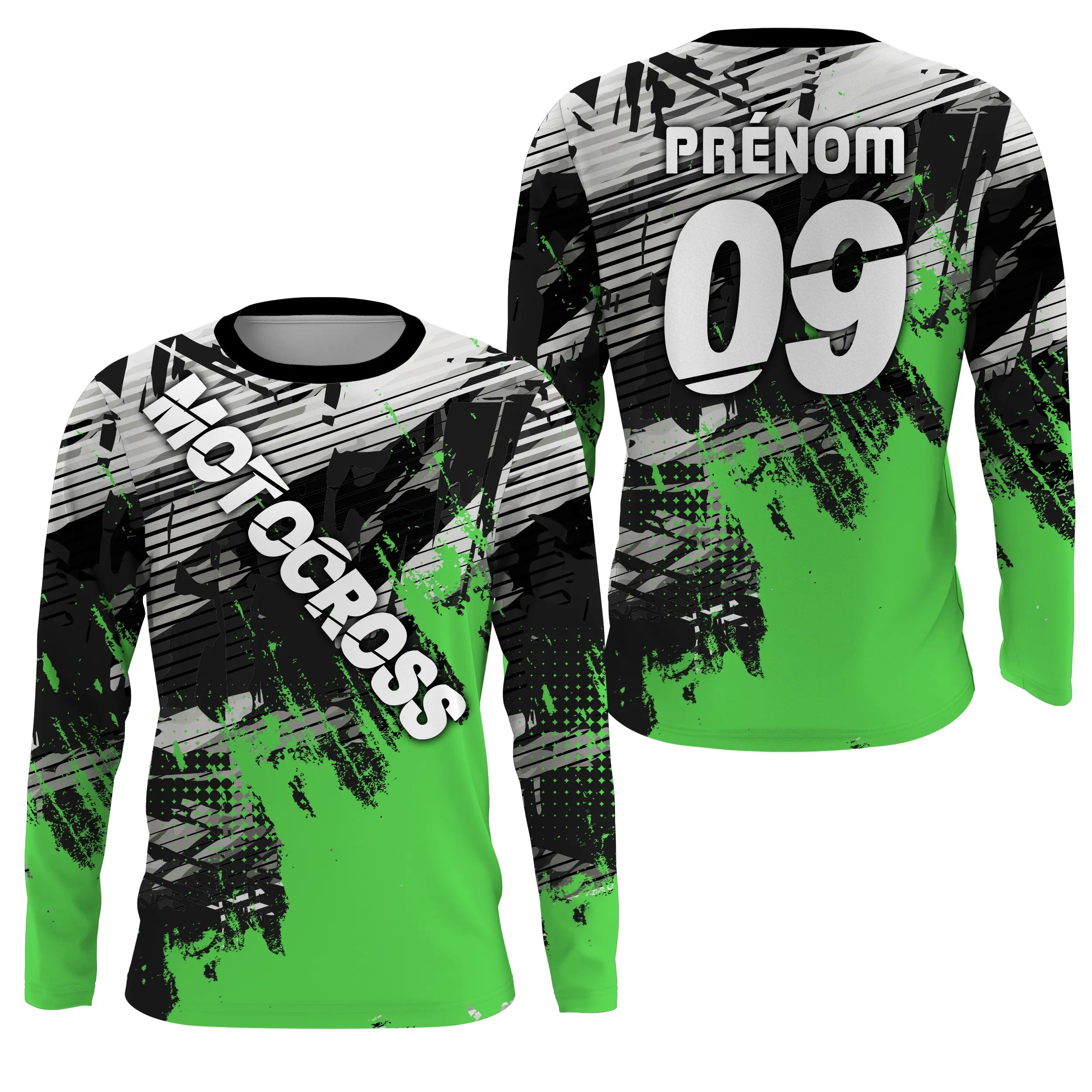 Maillot Cross Personnalisé Vert, Cadeau Pilote Moto Cross, Courses Tout-Terrain - MZ0512052203