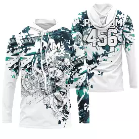 Maillot Cross Protection UV Blanc, Cadeau Personnalisé Pilote Moto Cross, Courses Tout-Terrain - MZ28122201