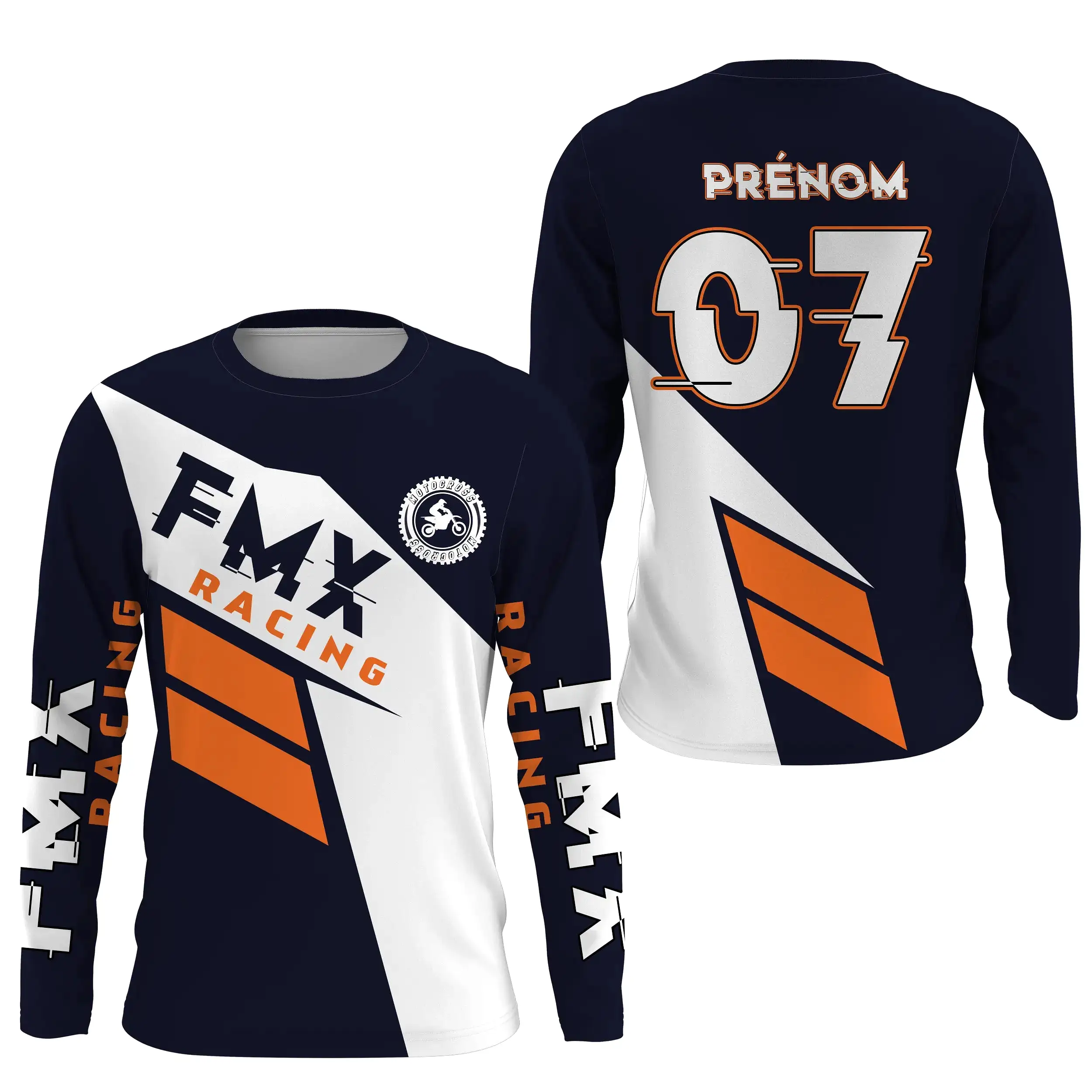 Maillot Cross Protection UV, Cadeau Personnalisé Pilote FMX, T-shirt Moto Passion - CT20122236