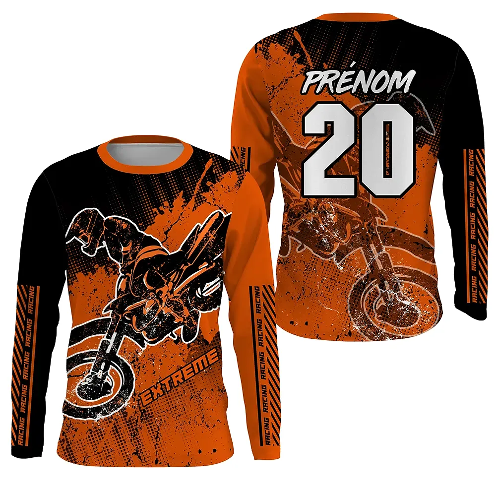 Maillot Cross Protection UV Personnalisé, Moto-Cross Extrême Tout-Terrain Passion - CT20122213