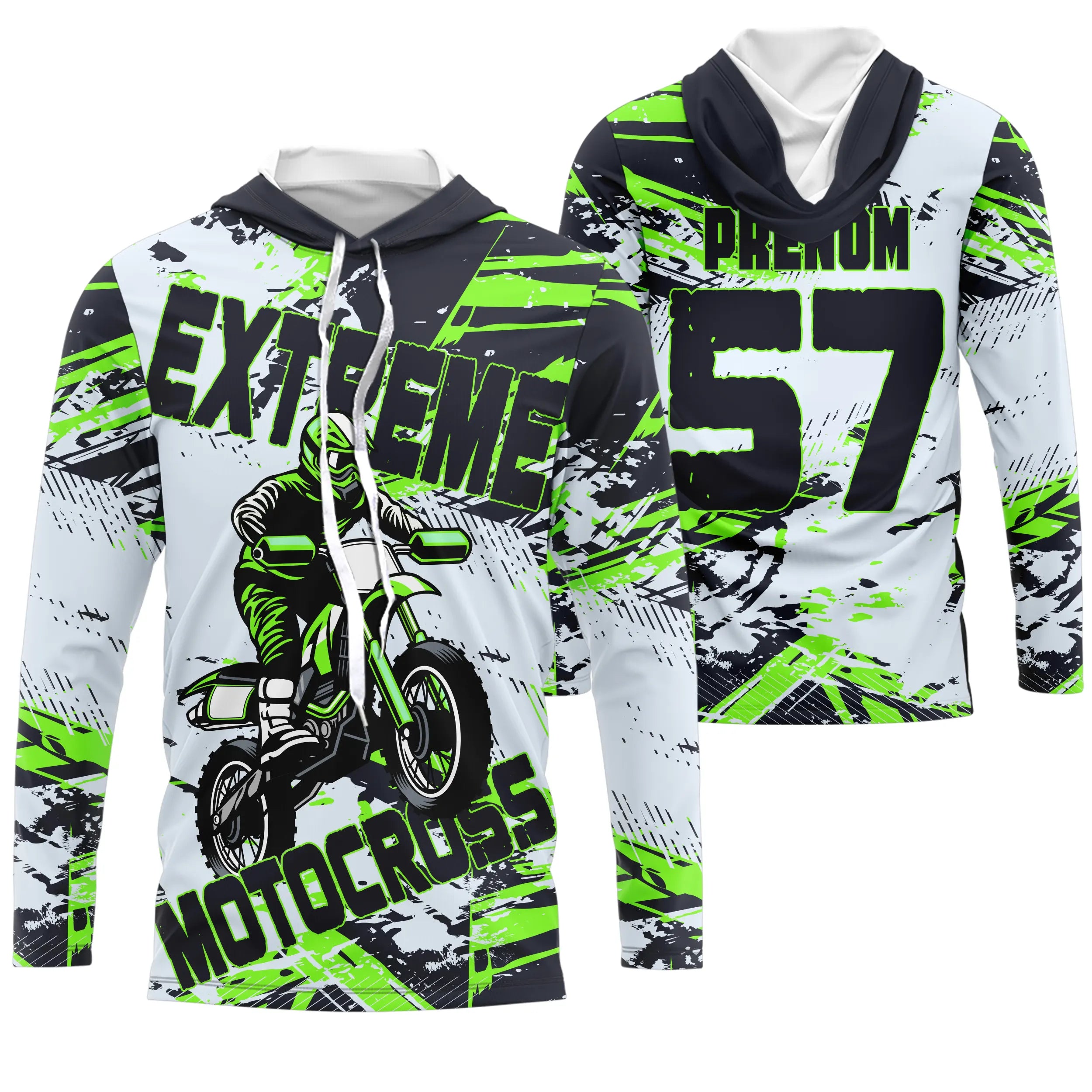 Maillot Cross Protection UV Personnalisé, MX Extrême Tout-Terrain Passion, Dirt Bike Racing - CT20122212