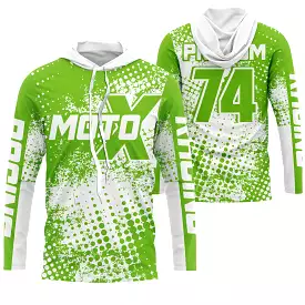 Maillot Cross Protection UV Vert, Cadeau Personnalisé Pilote Moto Cross, Courses Moto Tout-Terrain - MZ27122202