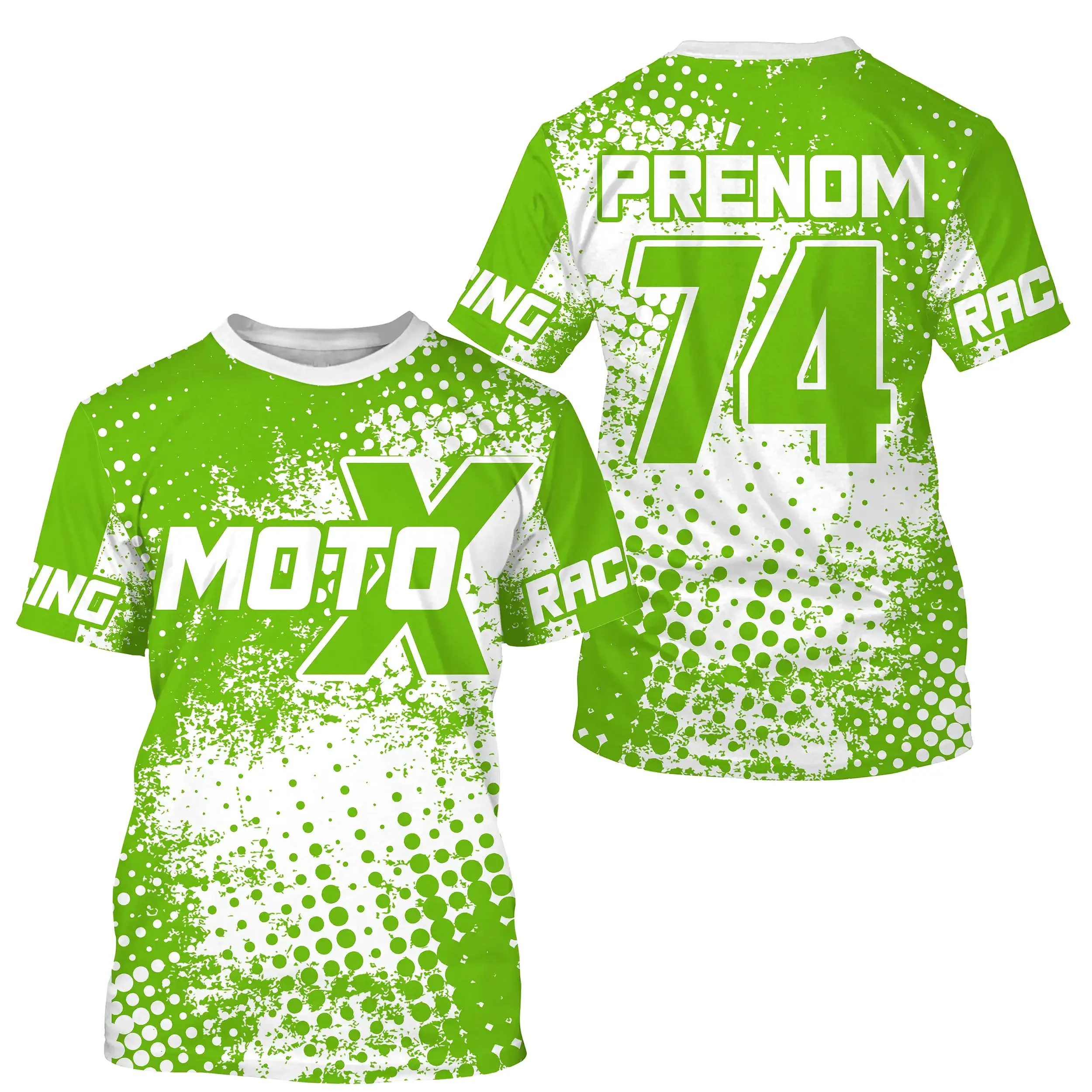 Maillot Cross Protection UV Vert, Cadeau Personnalisé Pilote Moto Cross, Courses Moto Tout-Terrain - MZ27122202