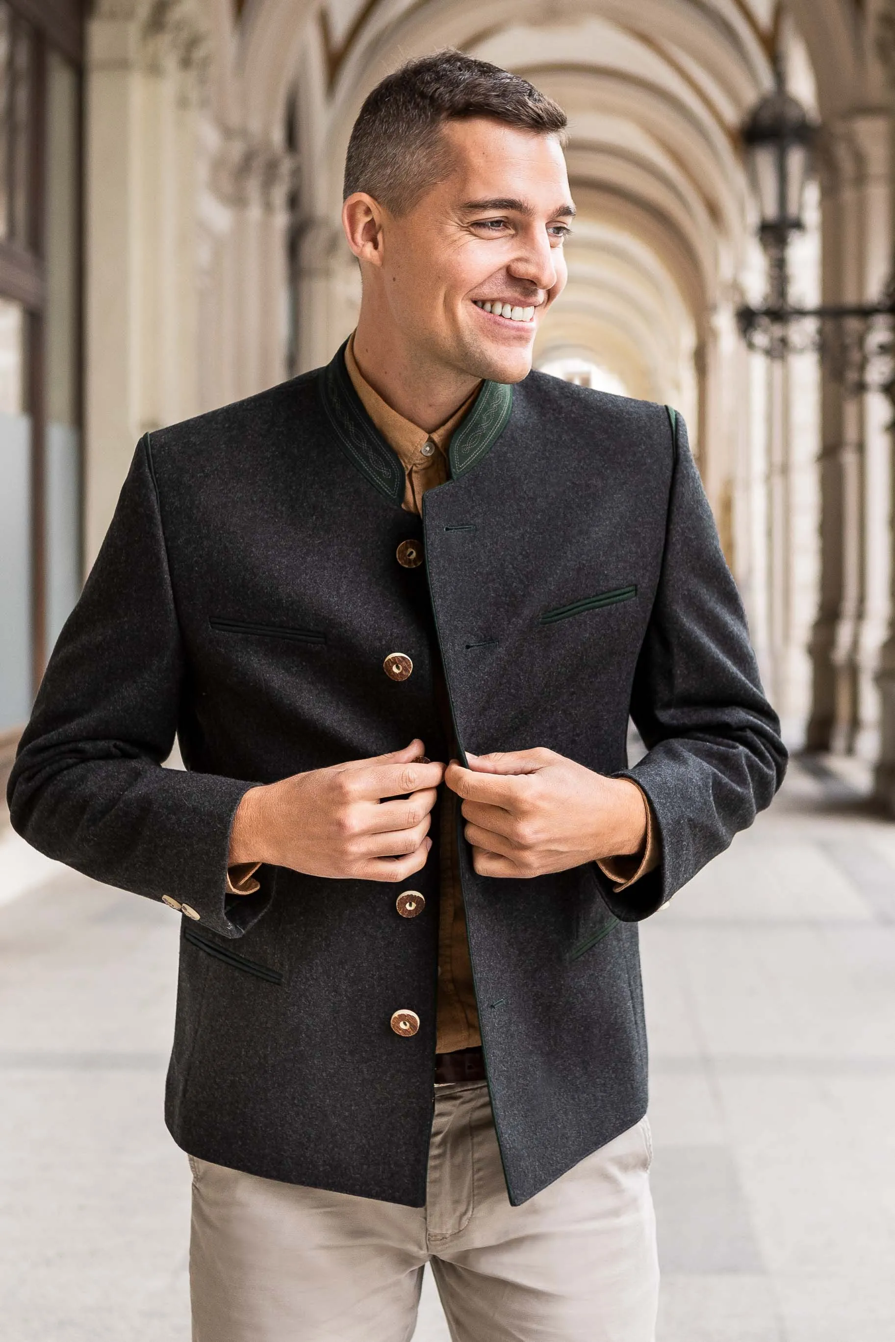 Men's Austrian Trachten Loden Jacket - Braumeister