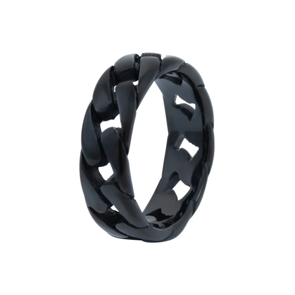 Men's Black Chain Link Ring