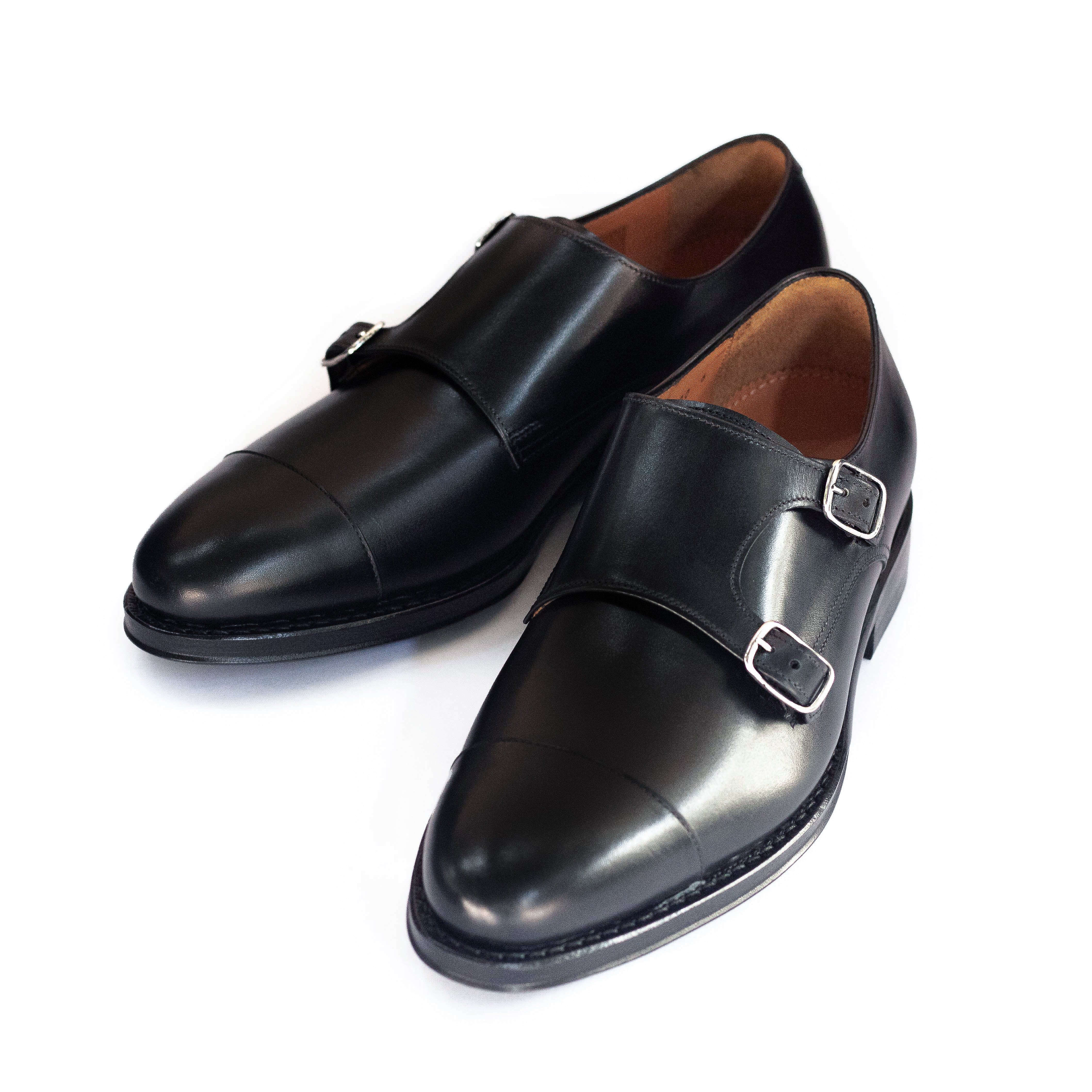 Men's Double Monk Strap / Black Calf 98374