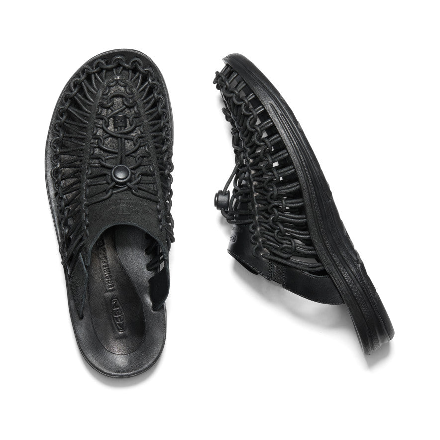 Men's UNEEK Premium Leather Slide x Engineered Garments  |  Triple Black/Black