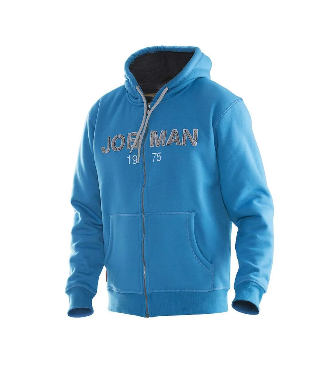 Mens vintage lined full zip hoodie ocean blue/dark grey Jobman