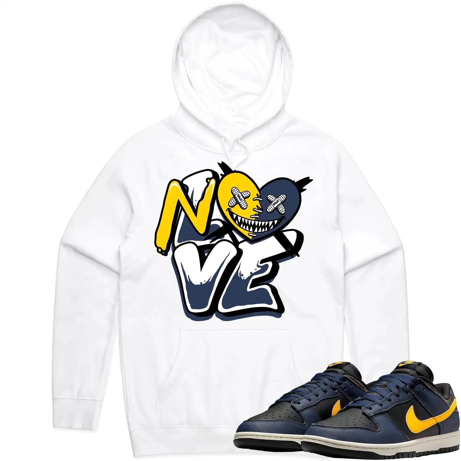 Michigan Vintage Dunks Hoodie to Match - MICHIGAN NO LOVE BAWS