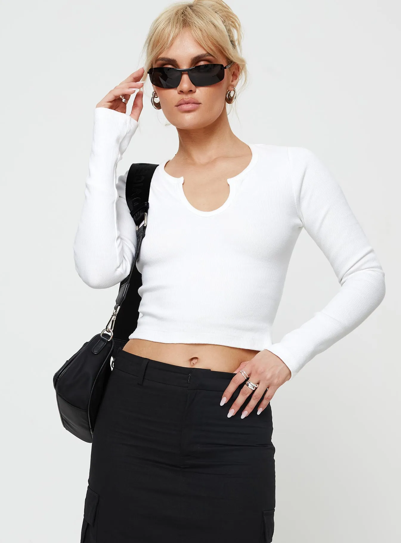 Morelle Long Sleeve Top White