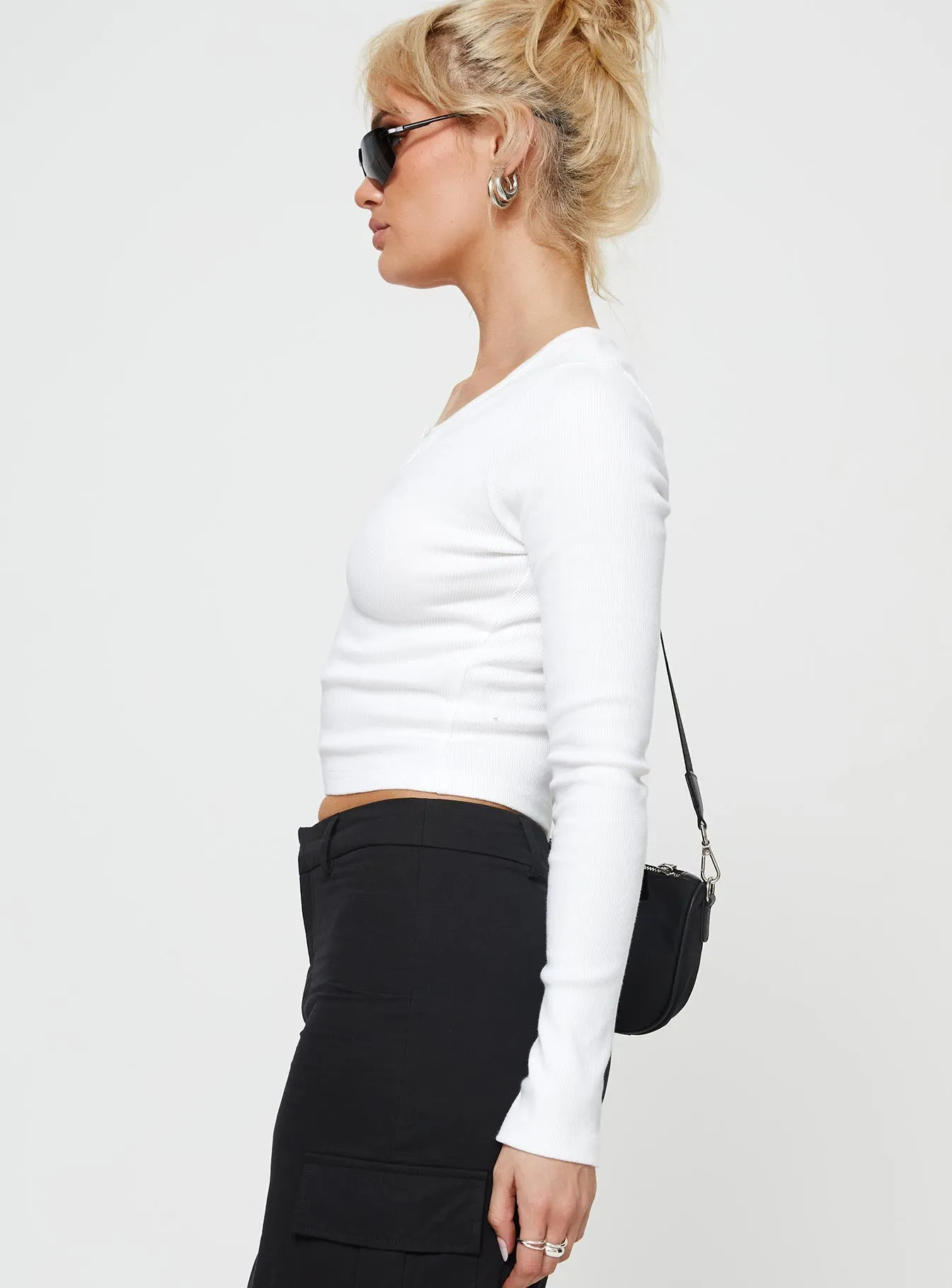 Morelle Long Sleeve Top White