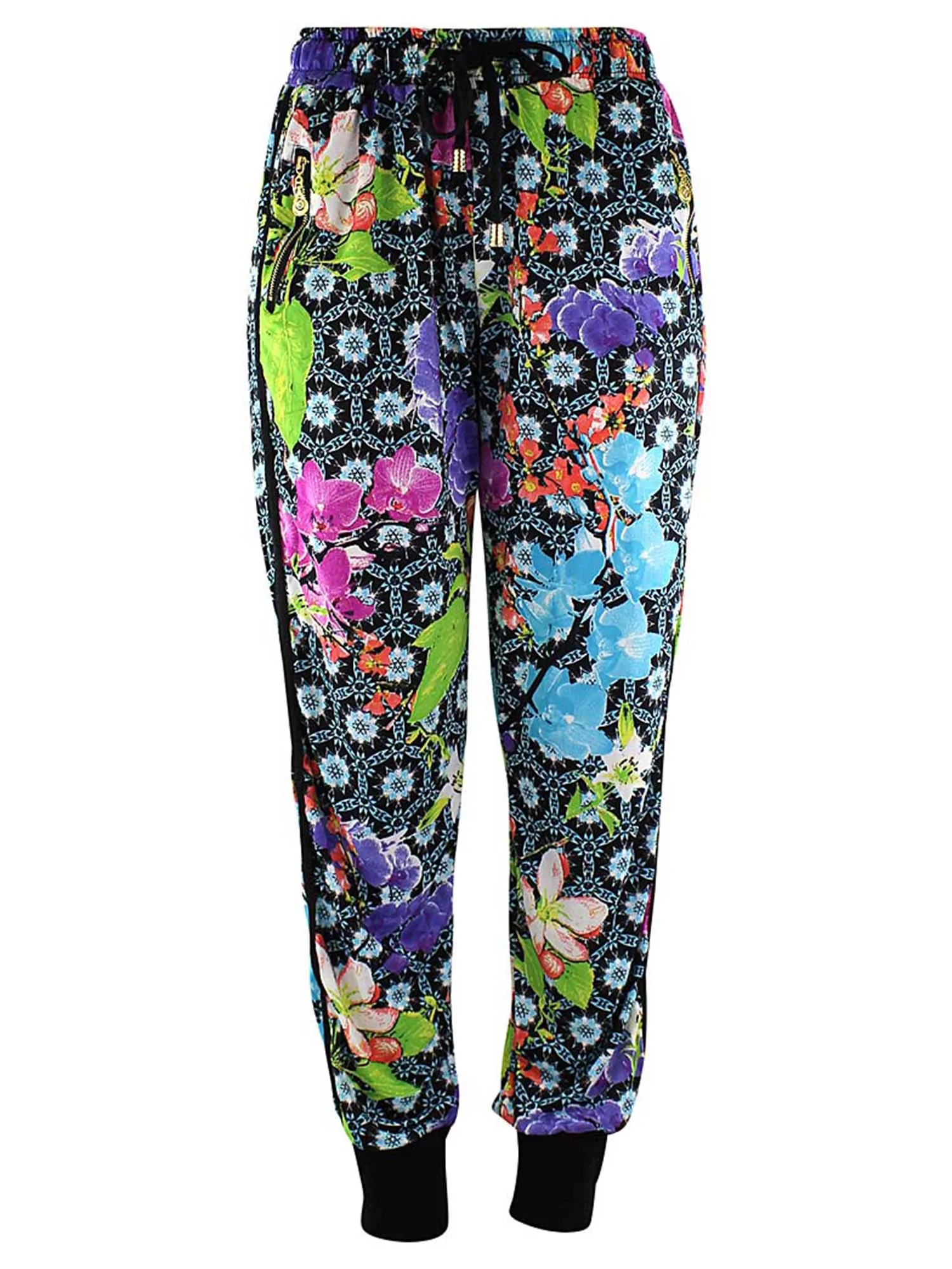 Multicolor Floral Deco Print Jogger Pants