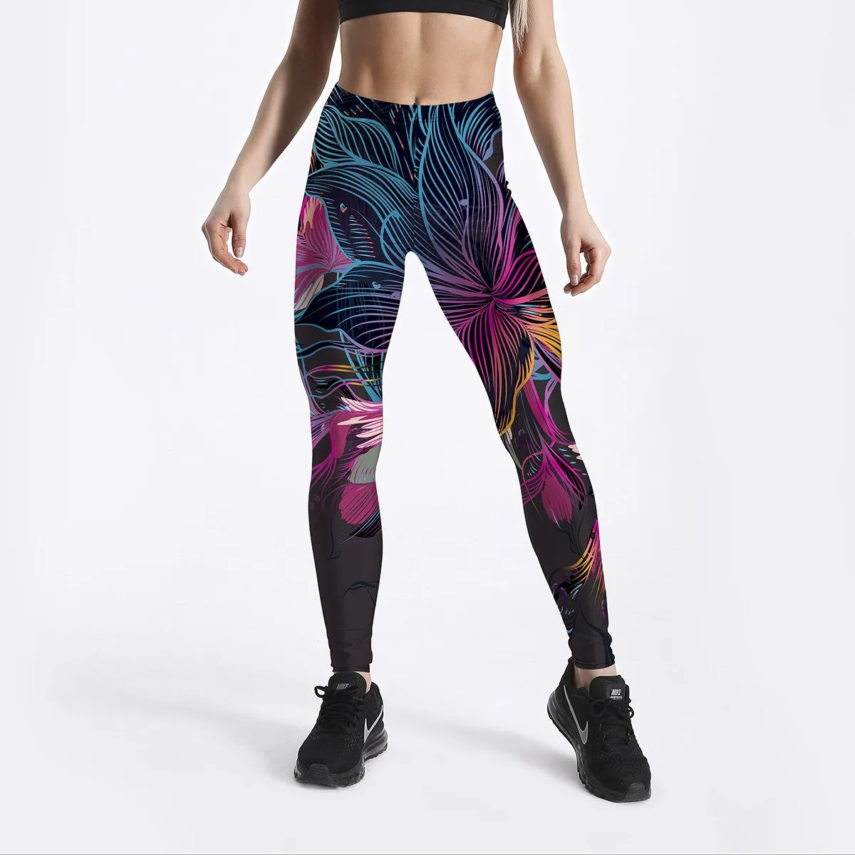 Multicolor Mandala Woman Leggings For Fitness Sporting Pants High Elastic Leggins Workout Mid Waist Legin