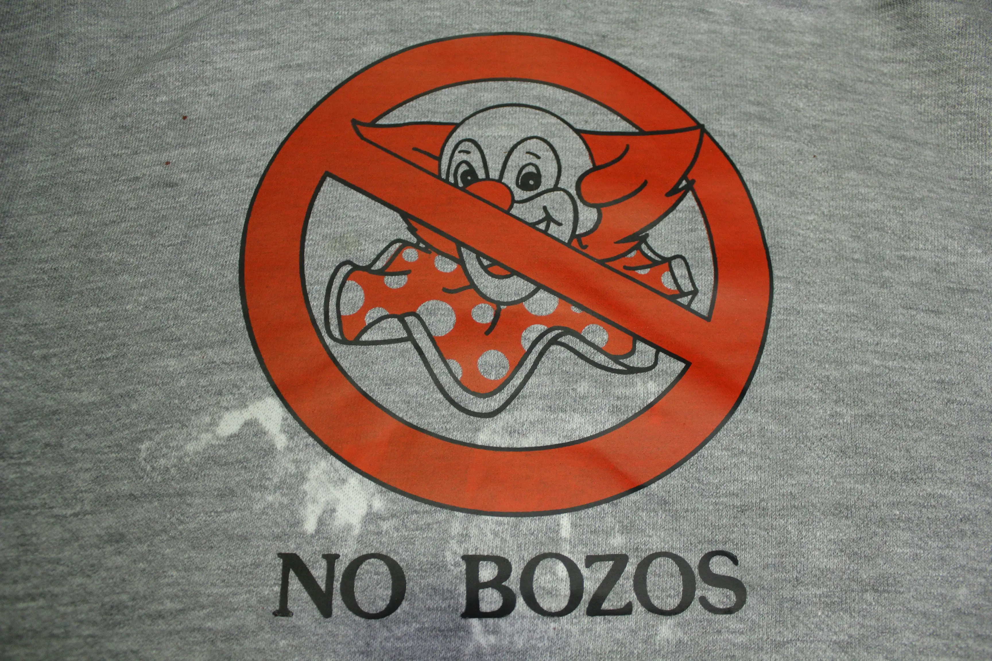 NO Bozos Vintage 80's Distressed Clown Skater Skateboard Van Halen Hoodie Sweatshirt