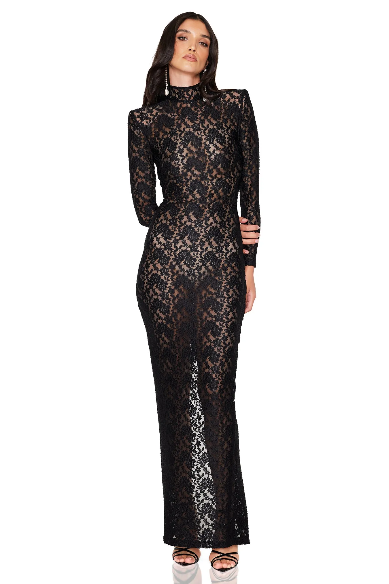 Nookie Roxana Long Sleeve Gown - Black