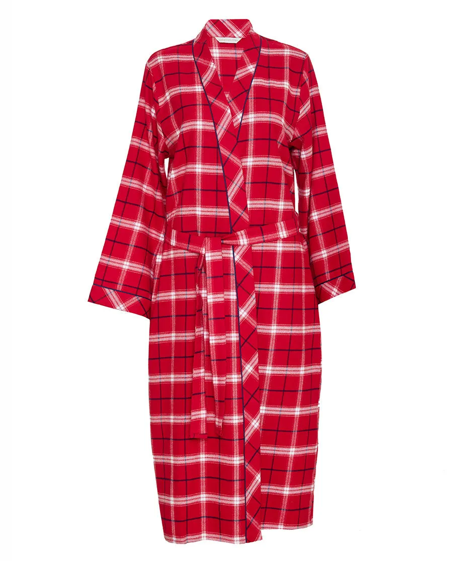 Noél Womens Super Cosy Check Long Dressing Gown