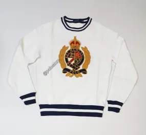 Nwt Polo Ralph Lauren White Embroidered Crest Sweat shirt