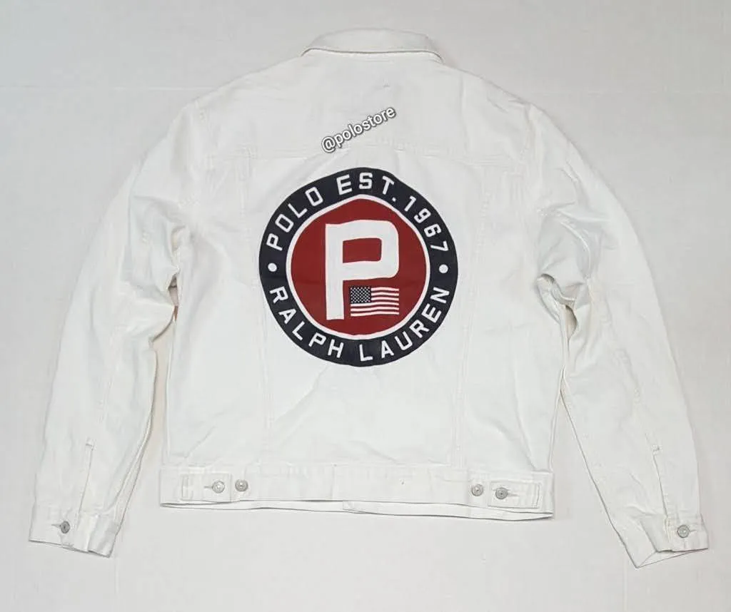 Nwt Polo Ralph Lauren White Polo Est 1967 Jean Jacket