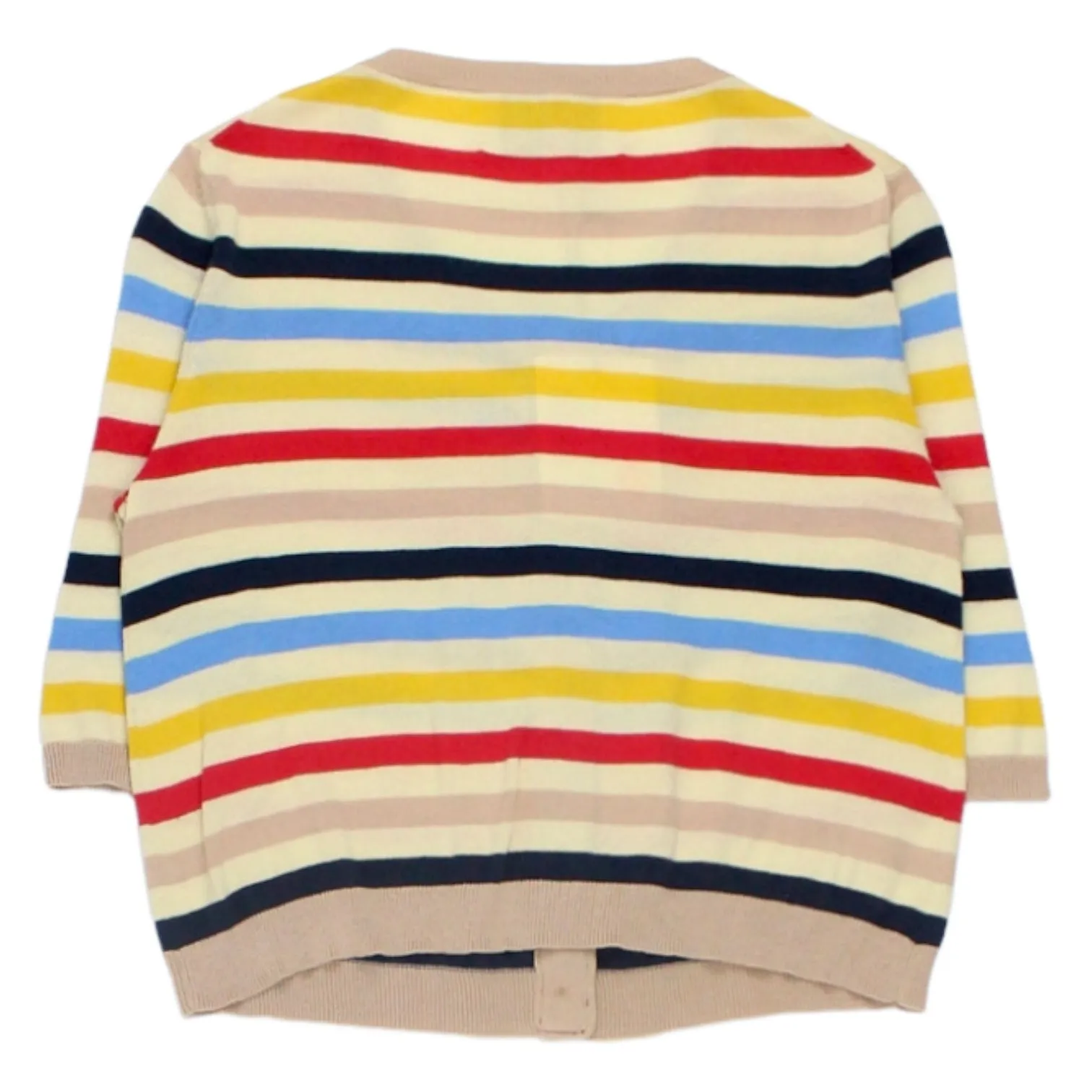 Olive & Orange Blue Striped Grosgrain Cardigan