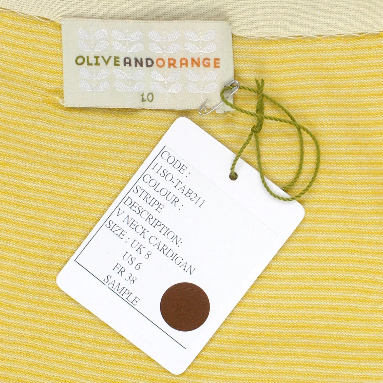 Olive & Orange By Orla Kiely Lemon Striped Cardigan