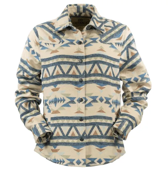 Outback Trading Company Women's Tan Hazel Aztec Shirt Jacket 42238-TAN