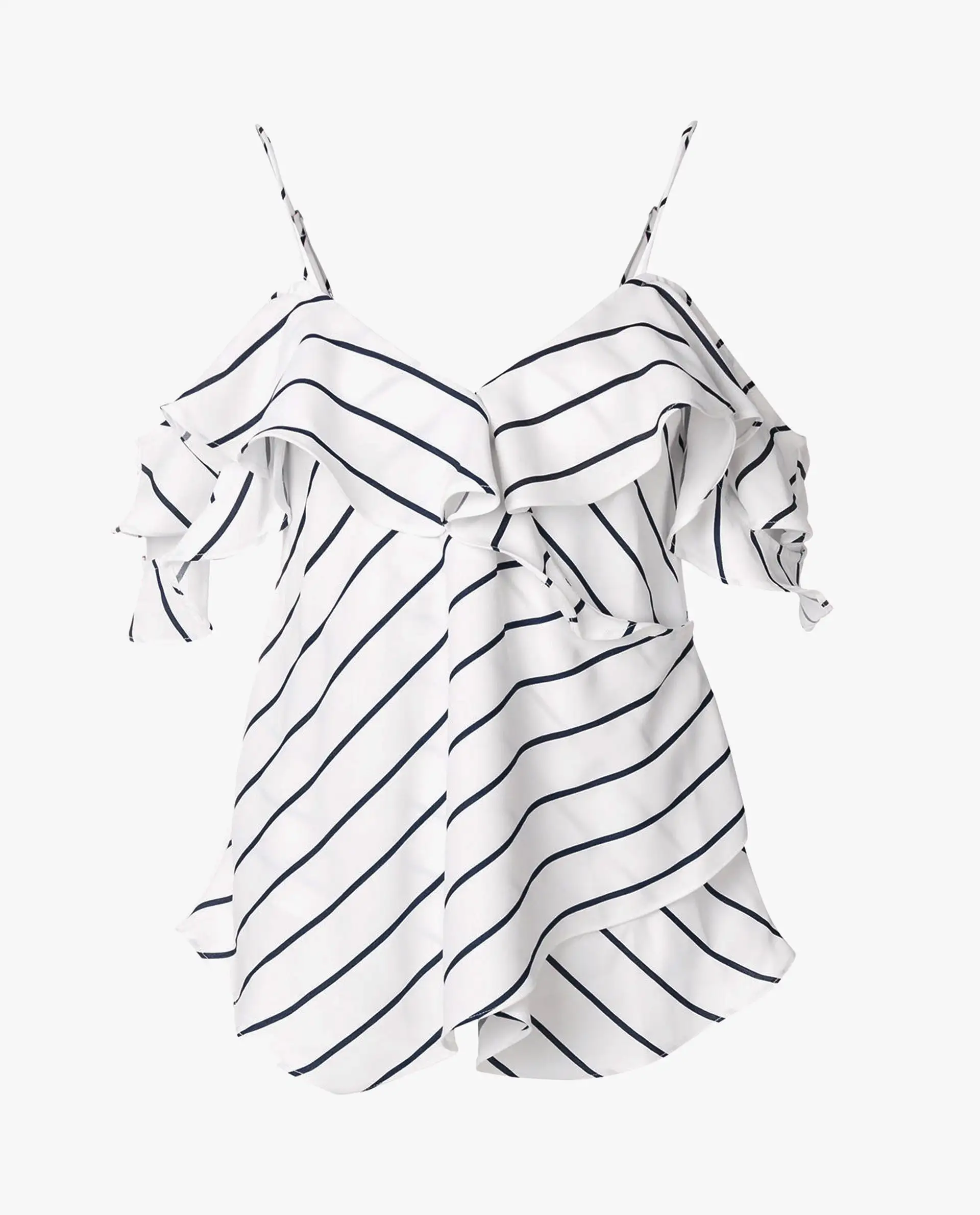 Pinstripe Ruffle Wrap Cami